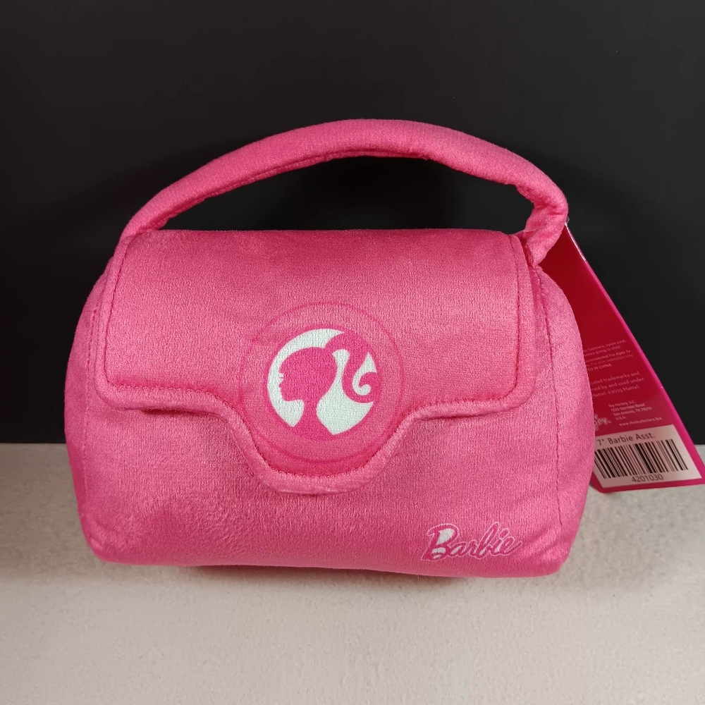 Mattel Barbie Pink Stuffed Animal Doll 6" Toy Plush Pouch Purse Cute New